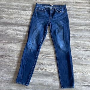 J crew stretch skinny women blue dark wash jeans size 27/30